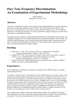 Pure Tone Frequency Discrimination: An Examination of