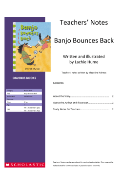 Teachers` Notes Banjo Bounces Back