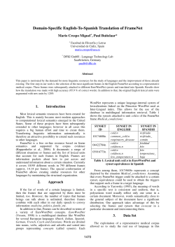Domain-Specific English-To-Spanish Translation of FrameNet
