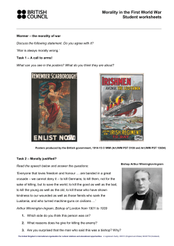 Morality in the First World War Student worksheets