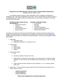 Applications due by: October 9, 2014 describe in 500 words or less