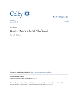 Blake`s "I Saw a Chapel All of Gold"