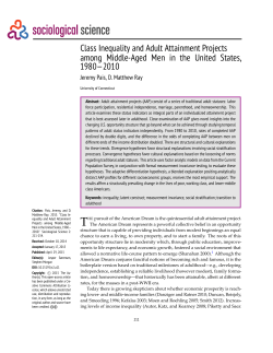 Class Inequality and Adult Attainment Projects among Middle