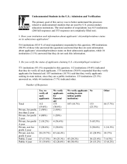 Undocumented Students in the US: Admission and