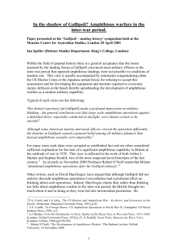 Gallipoli and attitudes to amphibious warfare in the inter