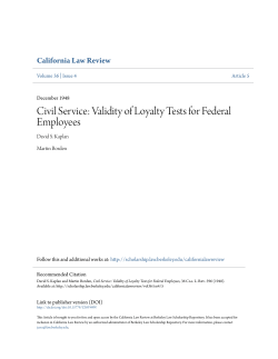 Civil Service: Validity of Loyalty Tests for Federal Employees