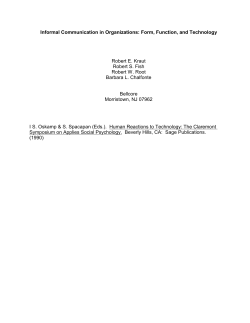 Informal Communication in Organizations: Form