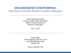 GROUNDWATER OVERPUMPING: Searching for - PNWS-AWWA