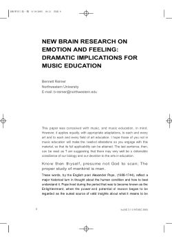 new brain research on emotion and feeling: dramatic implications for