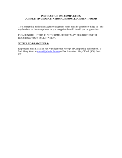INSTRUCTION FOR COMPLETING COMPETITIVE SOLICITATION