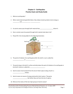 Chapter 6 &ndash; Earthquakes Practice Exam and