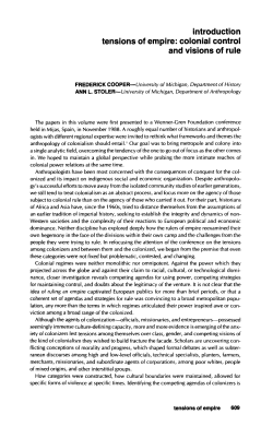 introduction tensions of empire: colonial control and