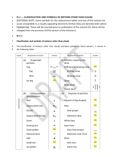 III.1 - CLASSIFICATION AND SYMBOLS OF METEORS