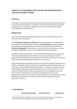 Guide to the UK Business Population and Demographics Publications