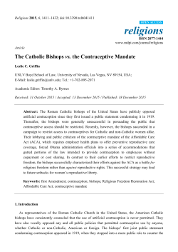 The Catholic Bishops vs. the Contraceptive Mandate