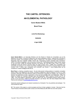 Cartel Offences - An Elemental Pathology