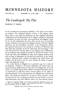 The lumberjack`s sky pilot. - Collections