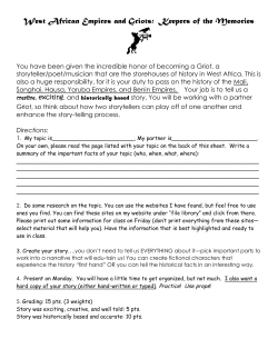 Mali and Griots: Keepers of the Memories