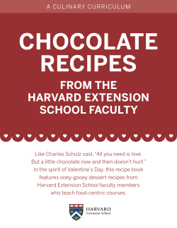 CHOCOLATE RECIPES - extension.harvard.edu