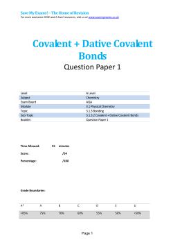 Covalent + Dative Covalent Bonds