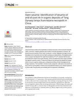 Open sesame: Identification of sesame oil and oil soot ink in organic
