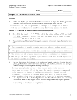 Chapter 25: The History of Life on Earth