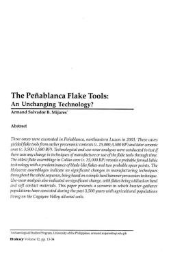 The Pefrablanca Flake Tools: