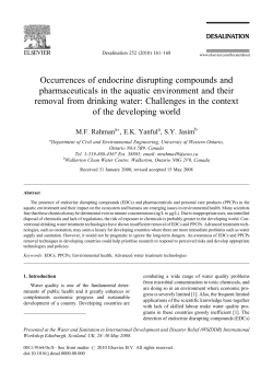 Occurrences of endocrine disrupting compounds and