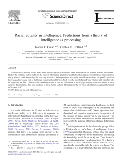 Racial equality in intelligence: Predictions from a theory of