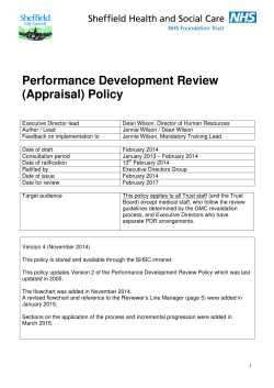 Performance Development Review - Sheffield Health and Social