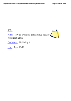 Day 14 Consecutive Integer Word Problems Day #1.notebook