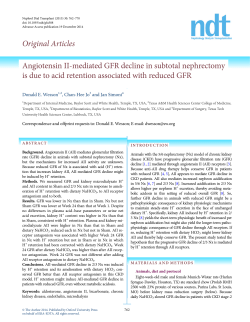 Angiotensin II-mediated GFR decline in subtotal nephrectomy is due