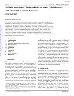 Defensive strategies of Cladobranchia (Gastropoda
