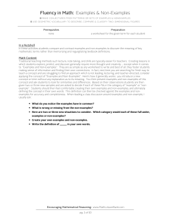 Examples and Non Examples