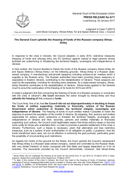 The General Court upholds the freezing of funds of the Russian