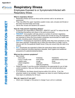 Respiratory Illness FHHR EM PLOYEE INFORMA TION SH EET