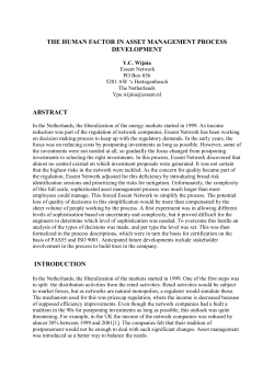 The human factor in asset management process development.