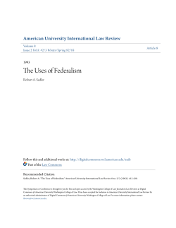 The Uses of Federalism - Digital Commons @ American University