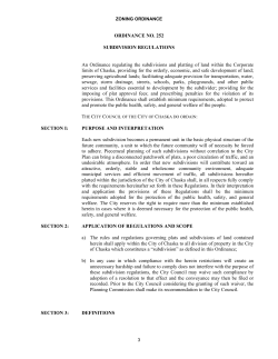 ORDINANCE NO. 252 SUBDIVISION