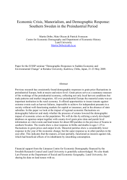 Economic Crisis, Manorialism, and Demographic