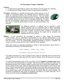 The Percentage of Copper in Malachite