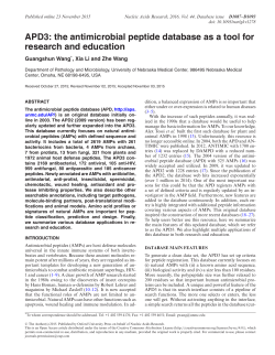 APD3: the antimicrobial peptide database as a tool for research and