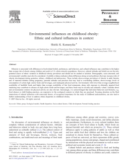 Environmental influences on childhood obesity: Ethnic and cultural