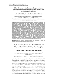 Effect of various potassium and nitrogen rates and