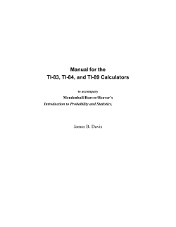 Manual for the TI-83, TI-84, and TI-89 Calculators