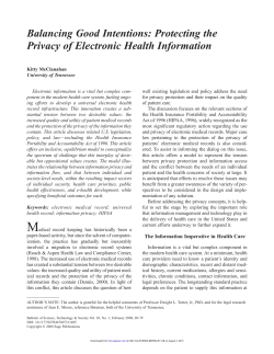 Balancing Good Intentions: Protecting the Privacy of Electronic