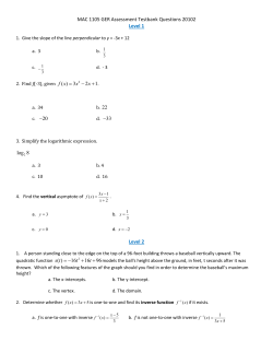 MAC 1105 GER Assessment Testbank Questions 20102 Level 1 log