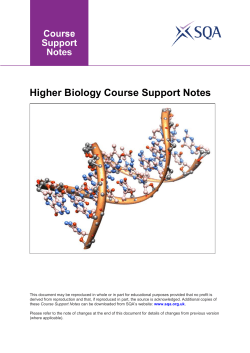 Higher Biology Course Support Notes