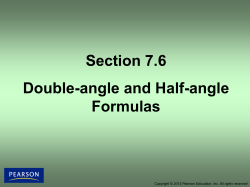Section 7.6 Double-angle and Half