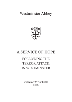 Order of Service - Westminster Abbey